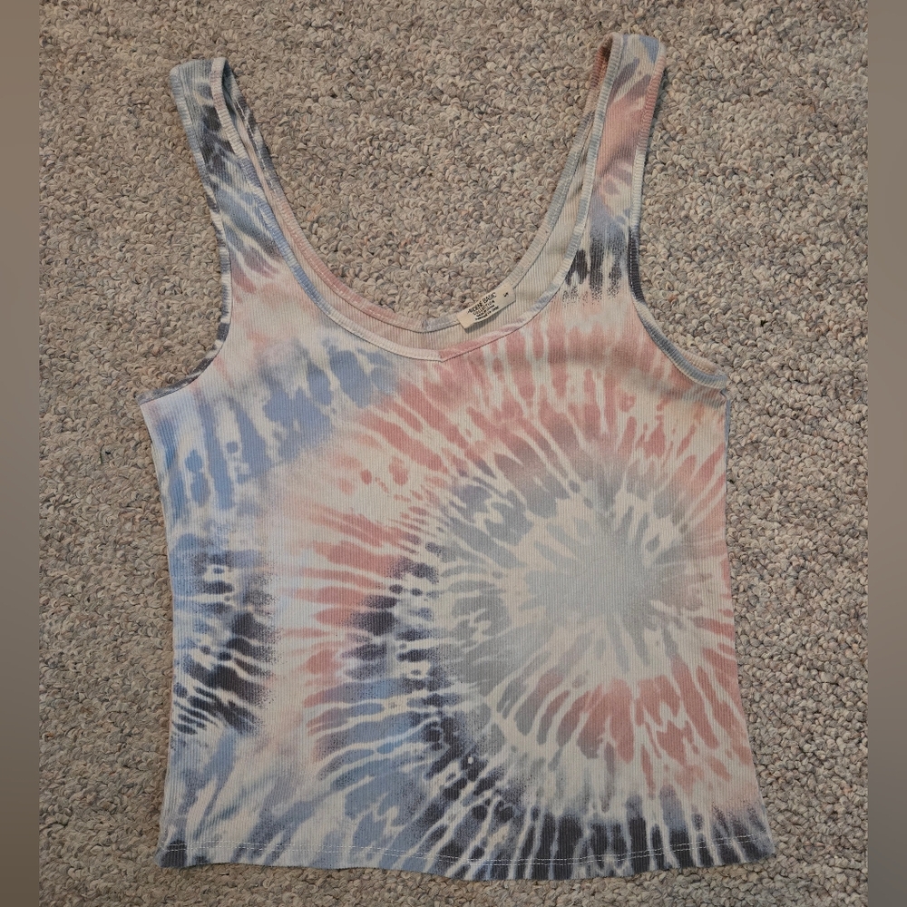 SMALL Tie-Dye Tank, Pink and Blue Fitted - Ardenes